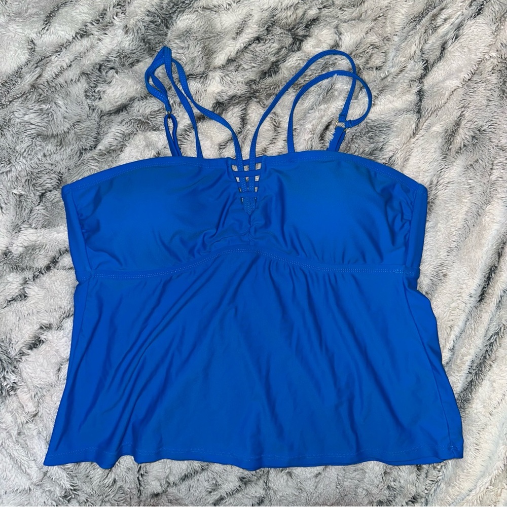 Time and Tru Blue Strappy Tankini
